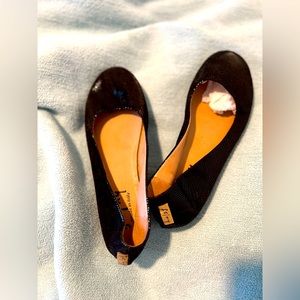 French Sole Flats Black 7 1/2